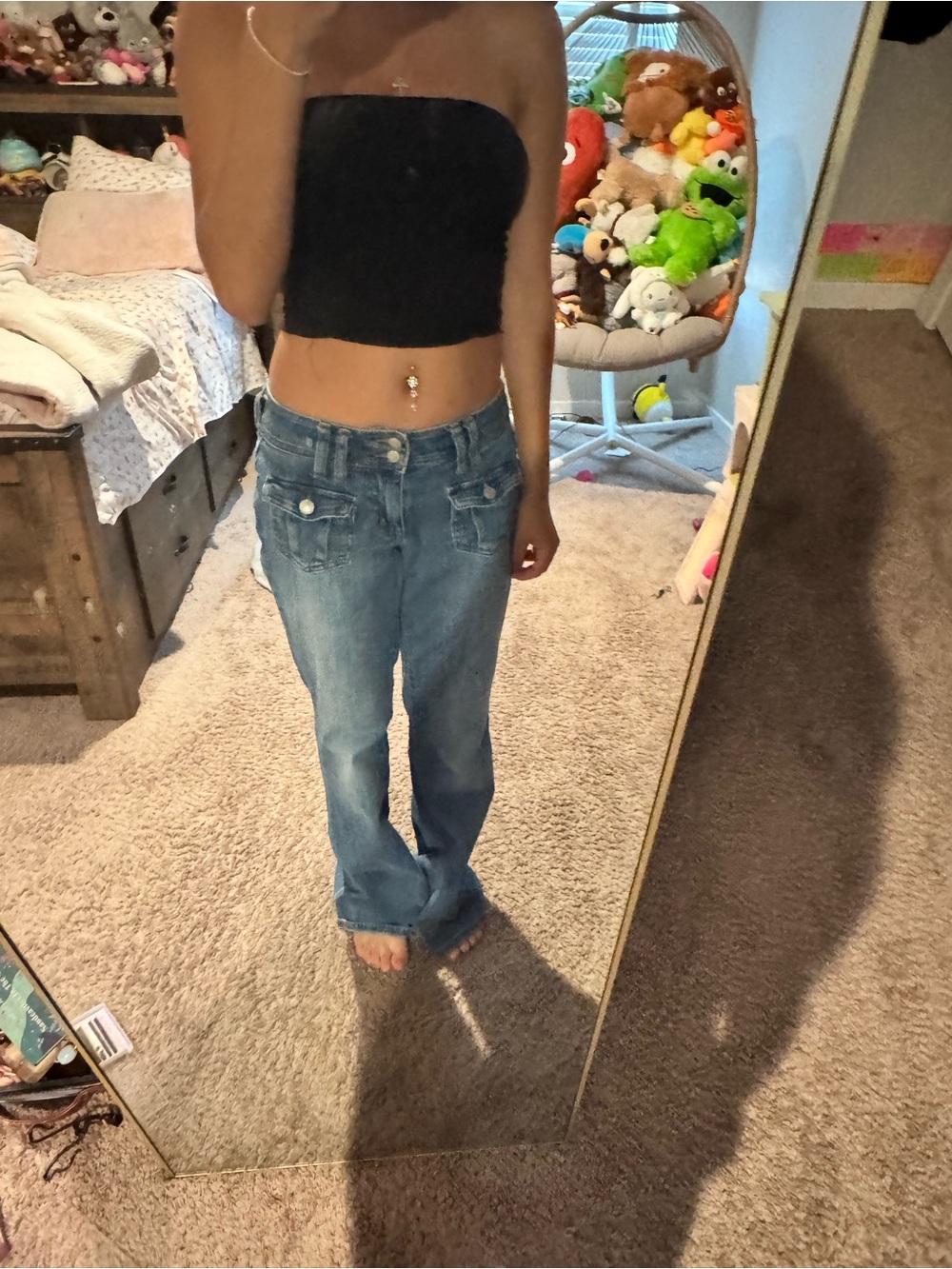 Aeropostale Light Blue Boot Cut Jeans with Front Flap Pockets